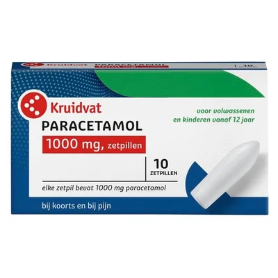 Kruidvat Paracetamol 1000mg Zetpillen