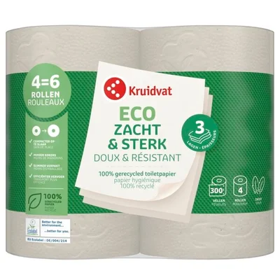Kruidvat Zacht & Sterk 3-Laags Eco Toiletpapier