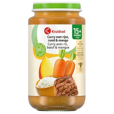 Kruidvat 15+M Bio Curry met Rijst, Rund & Mango Maaltijd