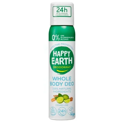 Happy Earth Deodorant Cedar Lime Whole Body Deo Spray