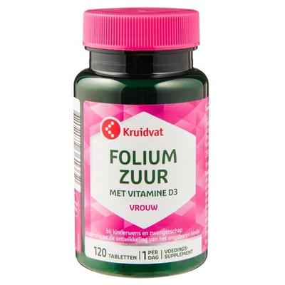 Kruidvat Foliumzuur met Vitamine D3 Tabletten
