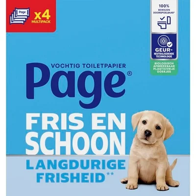Page Fris en Schoon Vochtig Toiletpapier