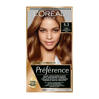 L'Oréal Paris Préférence 5.3 Goud Lichtbruin Permanente Haarkleuring