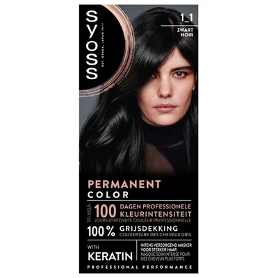 Syoss 1-1 Zwart Permanente Haarkleuring
