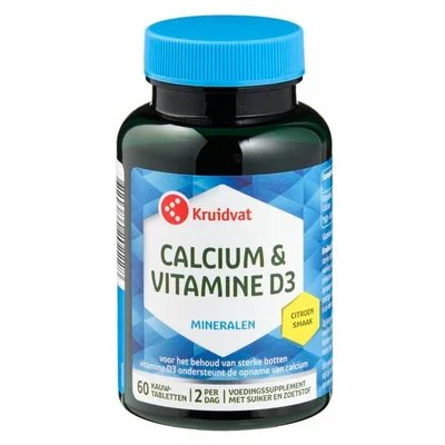 Kruidvat Calcium & Vitamine D3 Kauwtabletten
