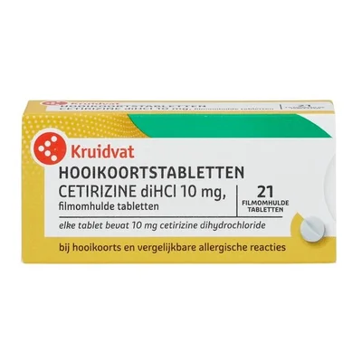 Kruidvat Cetirizine 10Mg Hooikoortstabletten