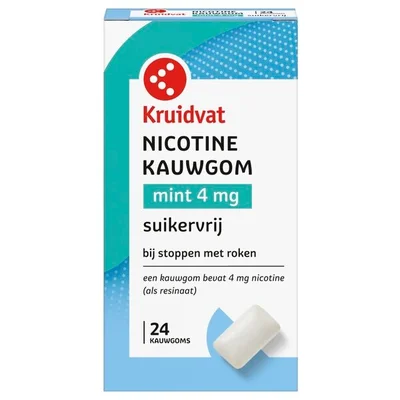 Kruidvat Nicotine Mint 4mg Suikervrij Kauwgom