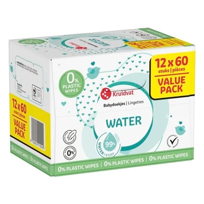 Kruidvat Water Plasticvrije Babydoekjes Valuepack