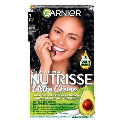 Garnier NutrisseUltra Crème 1 Zwart Permanente Haarkleuring
