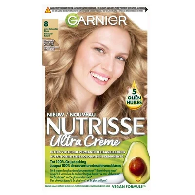 Garnier Nutrisse Ultra Crème 8 Licht Blond Permanente Haarkleuring
