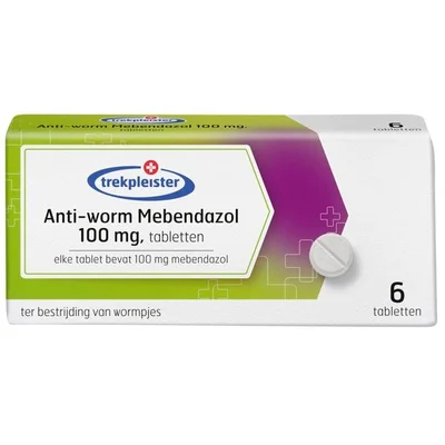 Trekpleister Mebendazol 100 mg Anti-Worm Tabletten