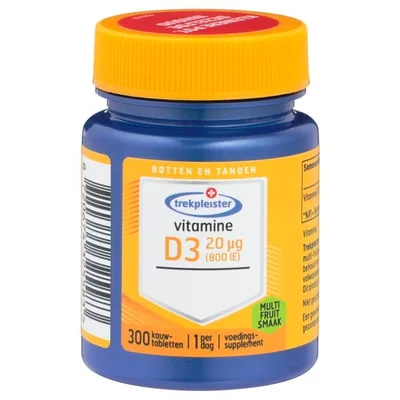 Trekpleister Vitamine D3 20 ug Kauwtabletten