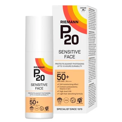 P20 Sensitive Face SPF50+ Zonnebrandcrème