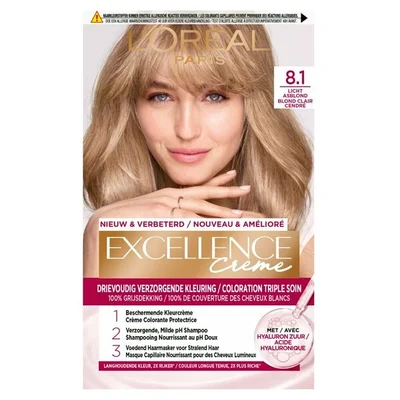 L'Oréal Paris Excellence Crème 8.1 Licht Asblond Permanente Haarverf
