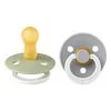 BIBS Glow In The Dark Fopspeen Rond Latex Maat 2 Sage/Cloud 2 stuks