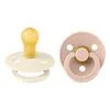 BIBS Colour Fopspeen Rond Latex Maat 1 Ivory/Blush 2 stuks