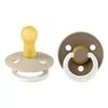 BIBS Glow In The Dark Fopspeen Rond Latex Maat 2 Vanilla/Dark Oak 2 stuks
