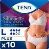 TENA Silhouette Plus Low Waist Wegwerpbroekjes Wit L 10 stuks