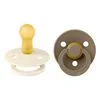 BIBS Colour Fopspeen Rond Latex Maat 2 Ivory/Dark Oak 2 stuks