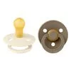 BIBS Colour Fopspeen Rond Latex Maat 1 Ivory/Dark Oak 2 stuks