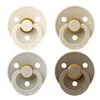 BIBS Colour Fopspeen Rond Latex Maat 1 Ivory/ Sand/Vanilla/Dark 4 stuks