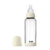 BIBS Babyfles Glas Medium Flow Silicone Ivory incl. opvouwbaar trechtertje 240 ML
