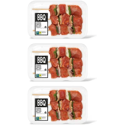 AH BBQ gekruide shaslick met spek 3-pack