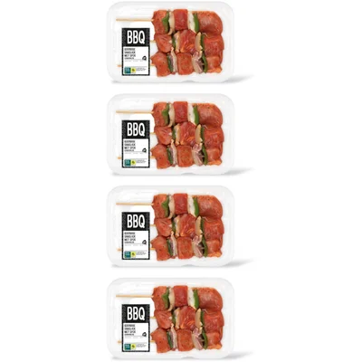 AH BBQ gekruide shaslick met spek 4-pack