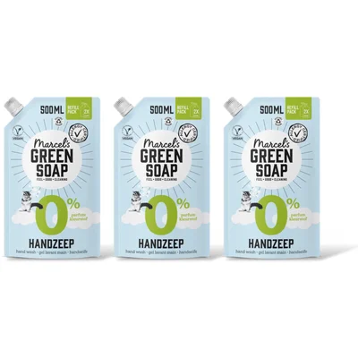 Marcel's Green Soap Handzeep 0% refill 3pack