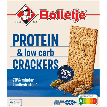 Bolletje Protein & Low Carb Crackers 4 x 3 Stuks 190 g