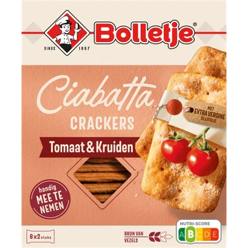 Bolletje Ciabatta Crackers Tomaat & Kruiden 8 x 2 Stuks 190 g