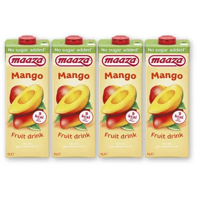 Maaza Mango fruit drink no sugar added 4-pack