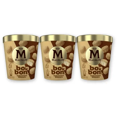Magnum Bonbon gold caramel billionaire 3-pack