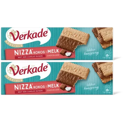 Verkade Nizza kokos melk chocolade 2-pack