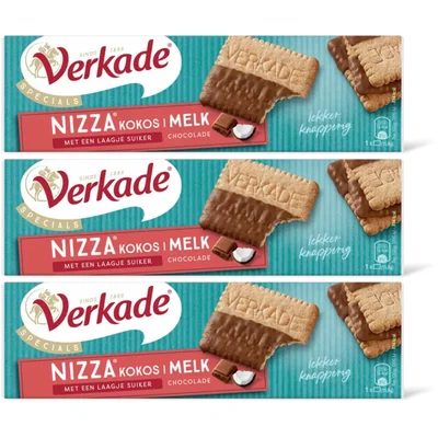 Verkade Nizza kokos melk chocolade 3-pack
