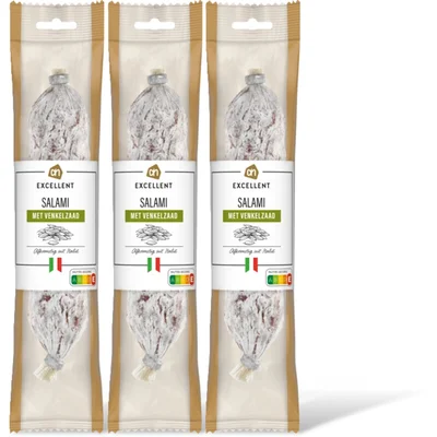 AH Excellent Salami met venkelzaad 3-pack