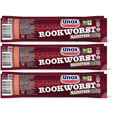 Unox Gelderse rookworst magnetron 3-pack