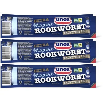 Unox Extra magere rookworst magnetron 3-pack