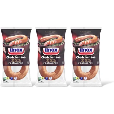 Unox Rookworst Gelders varken 3-pack