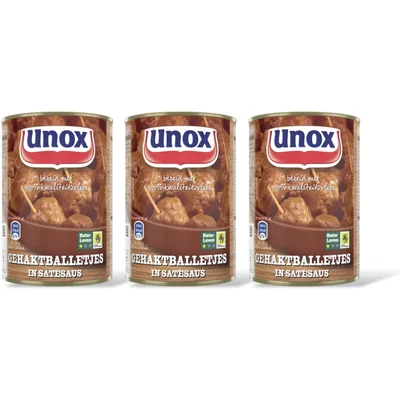 Unox Gehaktballetjes in satesaus 3-pack