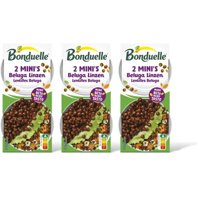 Bonduelle Bonduelle Beluga linzen 2 mini's 3-pack