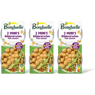 Bonduelle Bonduelle Kikkererwten 2 mini's 3-pack