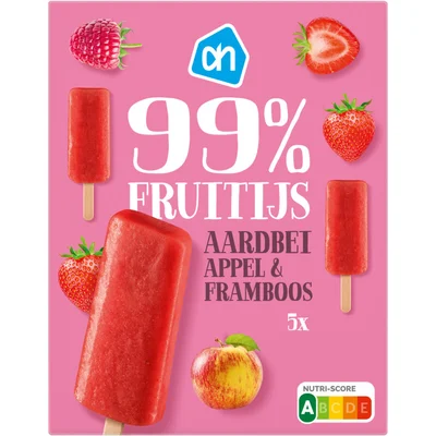 AH 99% fruitijs aardbei, appel & framboos