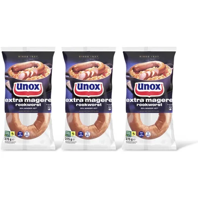 Unox Extra magere rookworst 3-pack