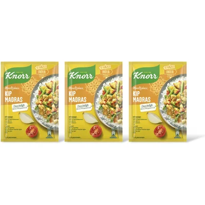 Knorr Maaltijdmix kip madras 3-pack
