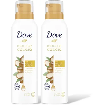 Dove Argan oil shower mousse 2-pack