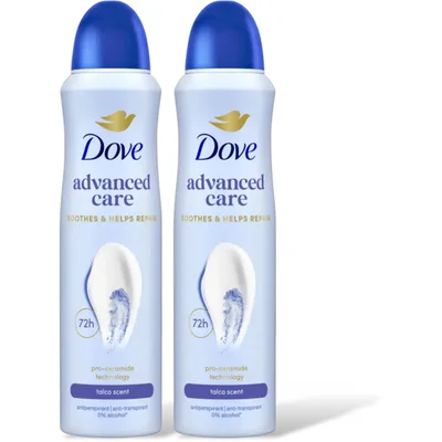 Dove Anti-transpirant spray talco 2-pack