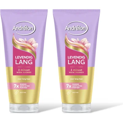 Andrélon Levendig lang 1 minuut wow masker 2-pack