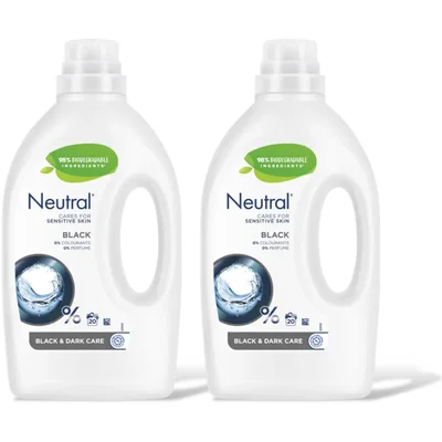 Neutral Wasmiddel zwart donker parfumvrij 2-pack