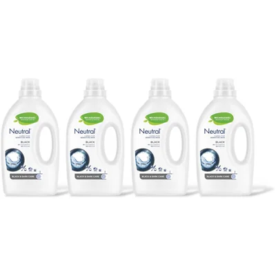 Neutral Wasmiddel zwart donker parfumvrij 4-pack